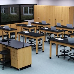 Diversified Spaces Chemguard Top, Hardwood Science Lab Table (42'' D X 60'' W)^ Science|Science Tables