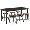 National Public Seating Chemical Resistant Height Adjustable Table (30'' x 72'') with 6 Black Frame Stools^ Science|Science Tables