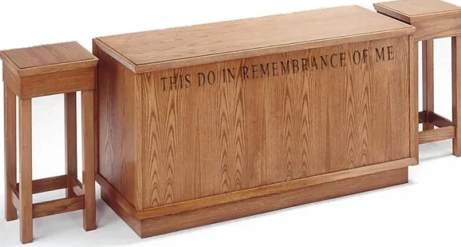 Trinity Classic Style Closed Communion Table^ Wood Tables