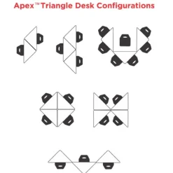 Marco Group Classroom Set - 8 Apex Stack Chairs (18''H - 5th-Adult) & 8 Triangle Dry Erase Student Apex Desks^ Desk & Chair Packages|Dry Erase Desks