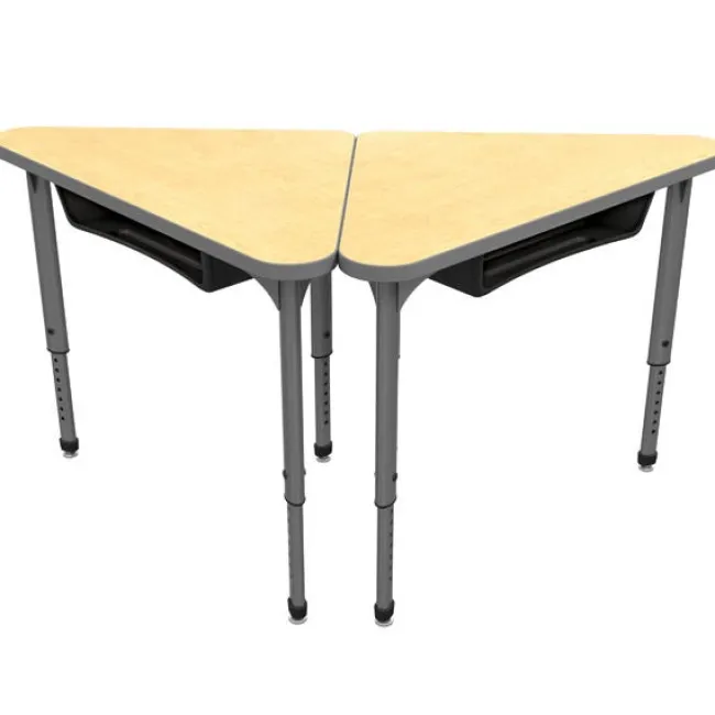 Marco Group Classroom Set - 8 Apex Stack Chairs (18''H - 5th-Adult) & 8 Triangle Dry Erase Student Apex Desks^ Desk & Chair Packages|Dry Erase Desks