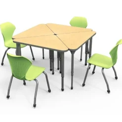 Marco Group Classroom Set- 20 Apex Stack Chairs (18'' H -5th-Adult) & 20 Triangle Dry Erase Apex Student Desks^ Desk & Chair Packages|Dry Erase Desks