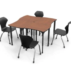 Marco Group Classroom Set - 20 Apex Stack Chairs (18'' H -5th-Adult) & 20 Dry Erase Contour Student Desks^ Desk & Chair Packages|Dry Erase Desks