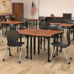 Marco Group Classroom Set - 20 Apex Stack Chairs (18'' H -5th-Adult) & 20 Dry Erase Contour Student Desks^ Desk & Chair Packages|Dry Erase Desks