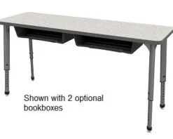 Marco Group Classroom Set- 20 Apex Stack Chairs (18'' - 5th-Adult) & 10 Double Dry Erase Desks (60'' x 20'')^ Two Student Desks|Activity Tables & Chairs