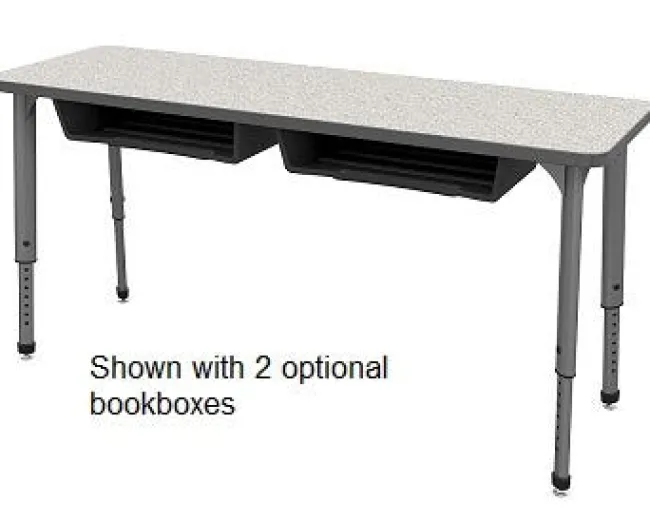 Marco Group Classroom Set- 20 Apex Stack Chairs (18'' - 5th-Adult) & 10 Double Dry Erase Desks (60'' x 20'')^ Two Student Desks|Activity Tables & Chairs