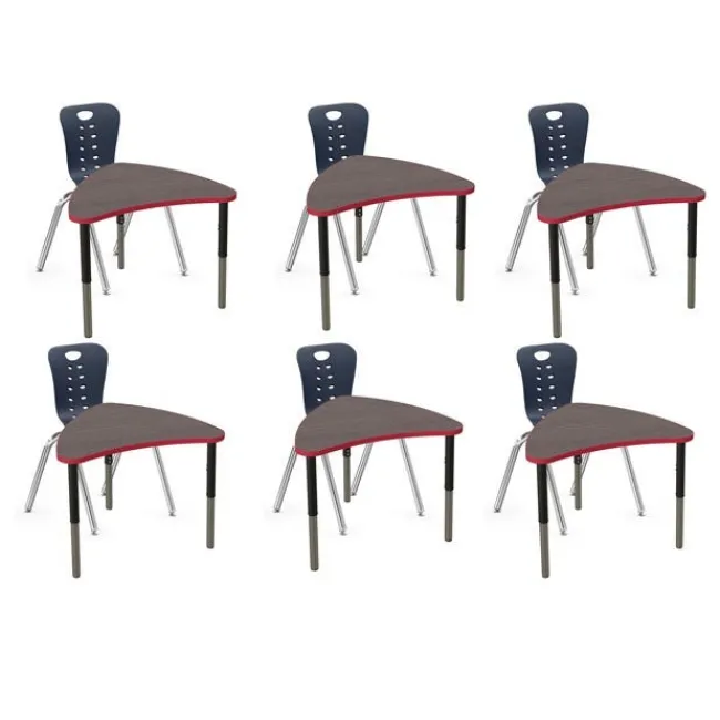 Tesco Classroom Set - 6 Apollo Synergy Student Desks and Stack Chairs^ Desk & Chair Packages|Classroom Desks & Chairs