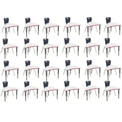 Tesco Classroom Set - 24 Apollo Synergy Dry Erase Student Desks and Stack Chairs^ Desk & Chair Packages|Classroom Desks & Chairs