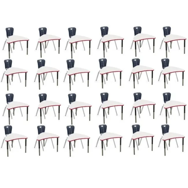 Tesco Classroom Set - 24 Apollo Synergy Dry Erase Student Desks and Stack Chairs^ Desk & Chair Packages|Classroom Desks & Chairs