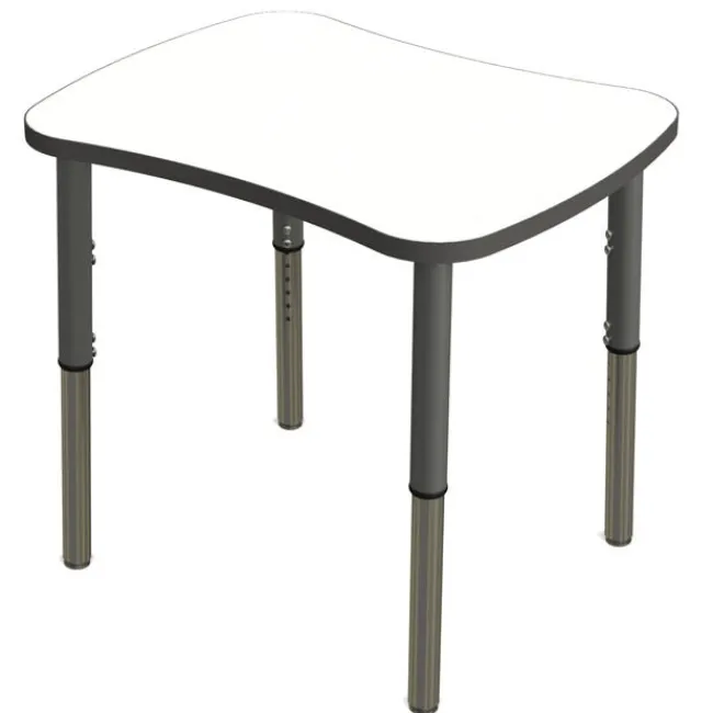 Tesco Classroom Set - 6 Bone Synergy Dry Erase Student Desks and Stack Chairs^ Desk & Chair Packages|Classroom Desks & Chairs