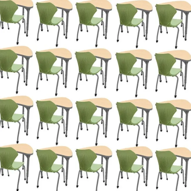 Marco Group Classroom Set - 20 Chevron Desks & Chairs^ Collaborative Desks|Desk & Chair Packages