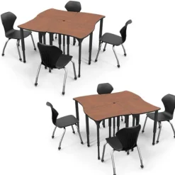 Marco Group Classroom Set- 8 Contour Desks & Apex Chairs^ Desk & Chair Packages|Classroom Desks & Chairs