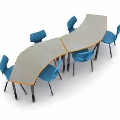 Smith System Classroom Set - 60'' Crescent Tables & Flavors Chairs^ Classroom Desks & Chairs|Activity Tables & Chairs