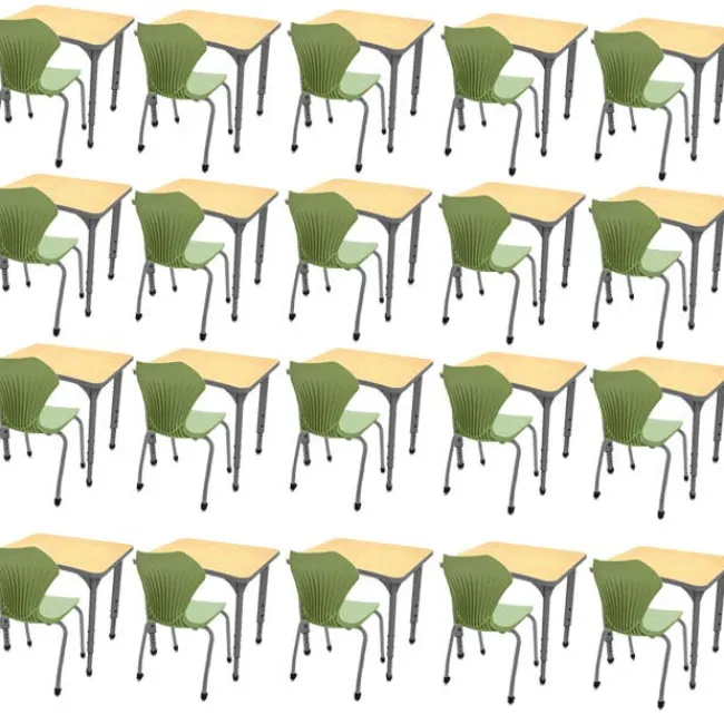 Marco Group Classroom Set- 20 Curve Student Desks & Apex Chairs^ Classroom Desks & Chairs|Activity Tables & Chairs