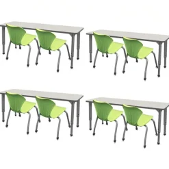 Marco Group Classroom Set- 4 Double Student Desks & 8 Apex Chairs^ Activity Table & Chair Packages|Classroom Desks & Chairs