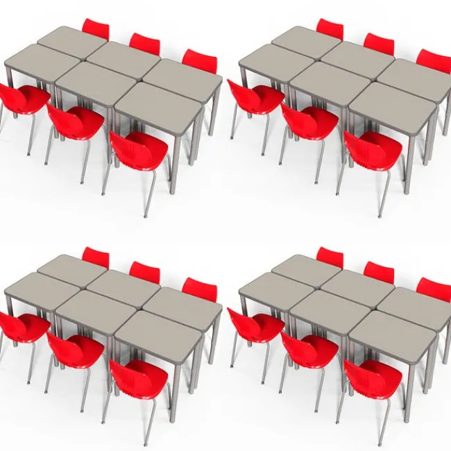 Smith System Classroom Set- 24 Elemental Rectangle Desks & Flavors Chairs^ Collaborative Desks|Desk & Chair Packages