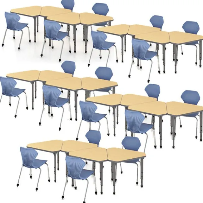 Marco Group Classroom Set - 20 Gem Desks & Apex Chairs^ Desk & Chair Packages|Classroom Desks & Chairs