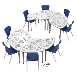 Marco Group Classroom Set - Premier Chevron Dry Erase Desks & Premier Chairs Package^ Desk & Chair Packages|Classroom Desks & Chairs
