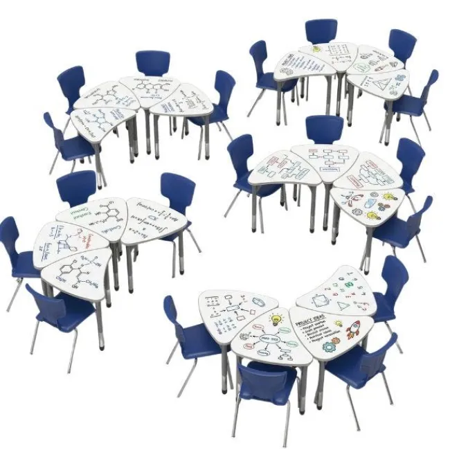 Marco Group Classroom Set - Premier Chevron Dry Erase Desks & Premier Chairs Package^ Desk & Chair Packages|Classroom Desks & Chairs