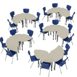 Marco Group Classroom Set - Premier Chevron Desks & Premier Chairs Package^ Desk & Chair Packages|Classroom Desks & Chairs