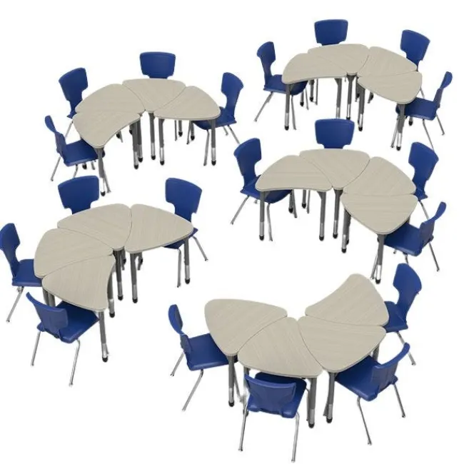 Marco Group Classroom Set - Premier Chevron Desks & Premier Chairs Package^ Desk & Chair Packages|Classroom Desks & Chairs