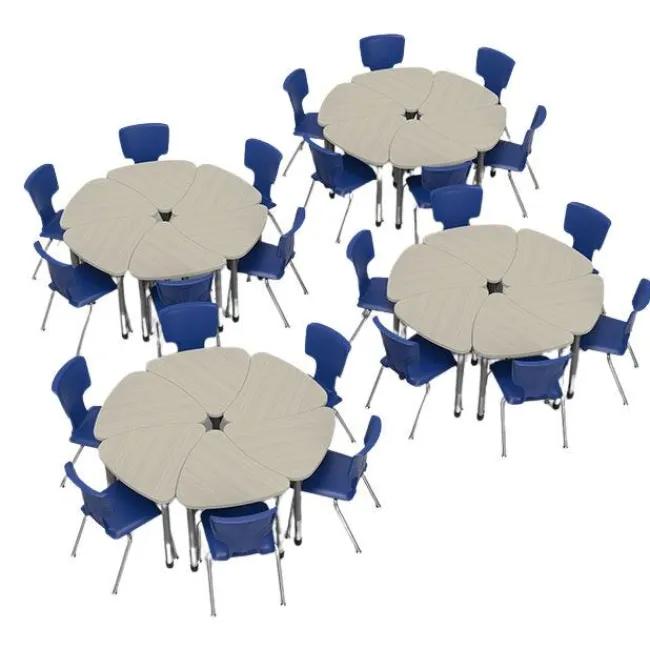 Marco Group Classroom Set - Premier Chevron Desks & Premier Chairs Package^ Desk & Chair Packages|Classroom Desks & Chairs