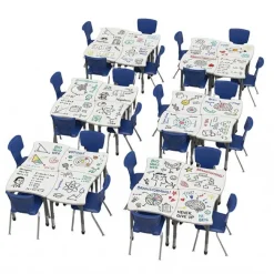 Marco Group Classroom Set - Premier Contour Dry Erase Desks & Premier Chairs Package^ Desk & Chair Packages|Classroom Desks & Chairs