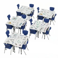 Marco Group Classroom Set - Premier Contour Dry Erase Desks & Premier Chairs Package^ Desk & Chair Packages|Classroom Desks & Chairs