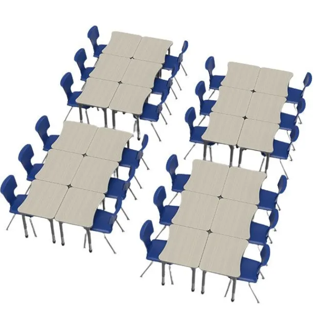Marco Group Classroom Set - Premier Curve Desks & Premier Chairs Package^ Desk & Chair Packages|Classroom Desks & Chairs