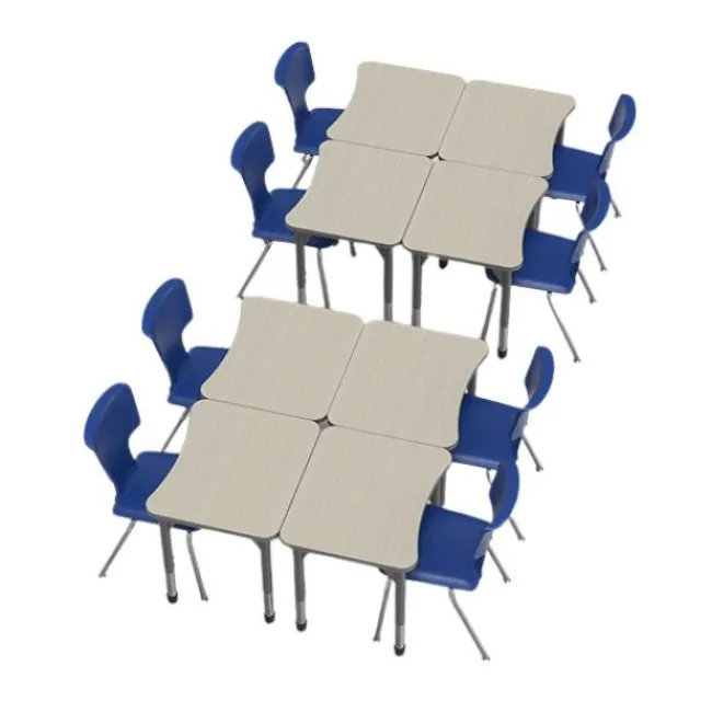 Marco Group Classroom Set - Premier Curve Desks & Premier Chairs Package^ Desk & Chair Packages|Classroom Desks & Chairs