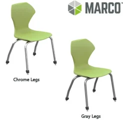 Marco Group Classroom Set - 8 Premier Dry Erase Triangle Desks & Apex Chairs (18" H - 5th-Adult)^ Desk & Chair Packages|Classroom Desks & Chairs