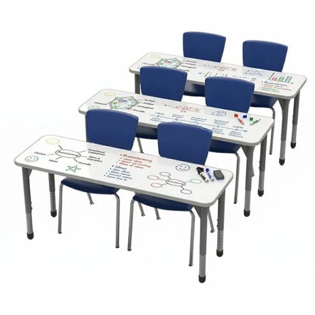 Marco Group Classroom Set - Premier Rectangle Dry Erase Desks (20" x 60") & Premier Chairs Package^ Desk & Chair Packages|Classroom Desks & Chairs