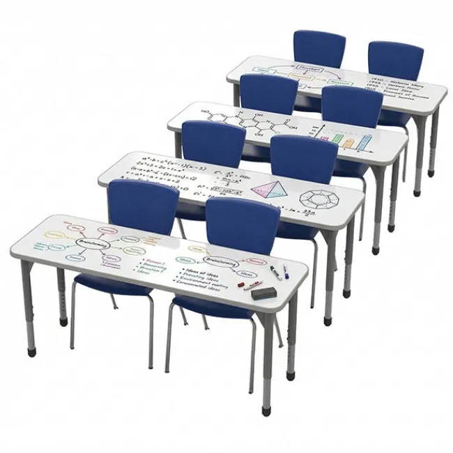Marco Group Classroom Set - Premier Rectangle Dry Erase Desks (20" x 60") & Premier Chairs Package^ Desk & Chair Packages|Classroom Desks & Chairs