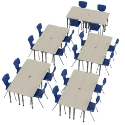Marco Group Classroom Set - Premier Rectangle Desks & Premier Chairs Package^ Desk & Chair Packages|Classroom Desks & Chairs