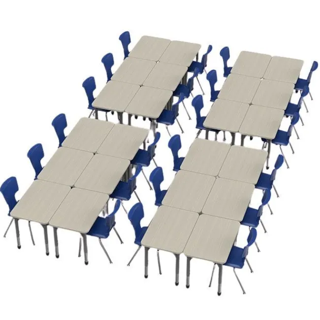 Marco Group Classroom Set - Premier Rectangle Desks & Premier Chairs Package^ Desk & Chair Packages|Classroom Desks & Chairs