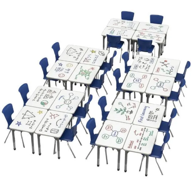 Marco Group Classroom Set - Premier Rectangle Dry Erase Desks & Premier Chairs Package^ Desk & Chair Packages|Classroom Desks & Chairs