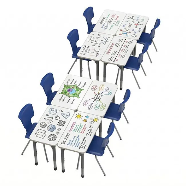 Marco Group Classroom Set - Premier Rectangle Dry Erase Desks & Premier Chairs Package^ Desk & Chair Packages|Classroom Desks & Chairs