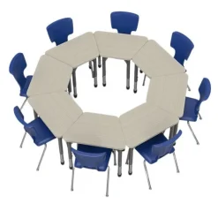 Marco Group Classroom Set - Premier Trapezoid Desks & Premier Chairs Package^ Desk & Chair Packages|Classroom Desks & Chairs