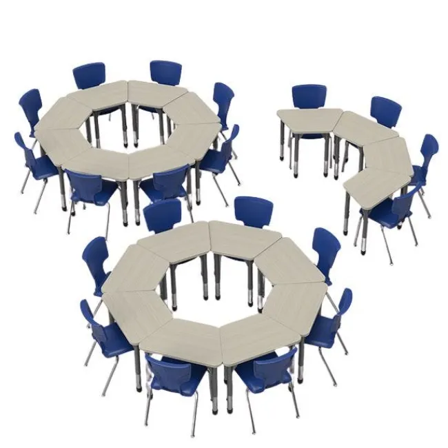 Marco Group Classroom Set - Premier Trapezoid Desks & Premier Chairs Package^ Desk & Chair Packages|Classroom Desks & Chairs
