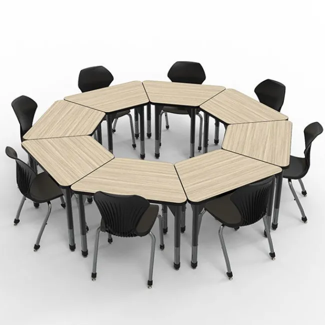 Marco Group Classroom Set - Premier Trapezoid Desks & Apex Chairs Package^ Desk & Chair Packages|Classroom Desks & Chairs