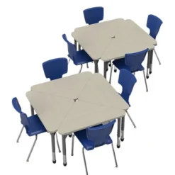 Marco Group Classroom Set - Premier Triangle Desks & Premier Chairs Package^ Desk & Chair Packages|Classroom Desks & Chairs