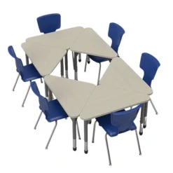 Marco Group Classroom Set - Premier Triangle Desks & Premier Chairs Package^ Desk & Chair Packages|Classroom Desks & Chairs