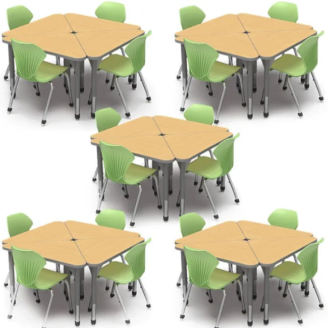 Marco Group Classroom Set - 20 Premier Triangle Desks & Apex Chairs^ Desk & Chair Packages|Classroom Desks & Chairs
