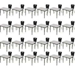 Tesco Classroom Set - 24 Rectangle Synergy Student Desks and Stack Chairs^ Desk & Chair Packages|Classroom Desks & Chairs