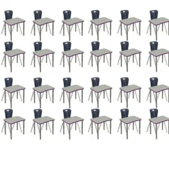 Tesco Classroom Set - 24 Ryan Synergy Student Desks and Stack Chairs^ Desk & Chair Packages|Classroom Desks & Chairs