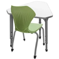 Marco Group Classroom Set- 24 Single Student Gem Dry Erase Apex Desks & 24 Apex Stack Chairs (18'' H 5th-Adult)^ Dry Erase Desks