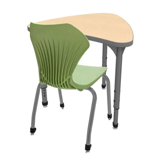 Marco Group Classroom Set - 24 Single Student Chevron Apex Desks & 24 Apex Stack Chairs (18'' H - 5th-Adult)^ Collaborative Desks|Desk & Chair Packages