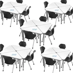 Marco Group Classroom Set - Student Desk & Apex Chair Package^ Desk & Chair Packages|Classroom Desks & Chairs