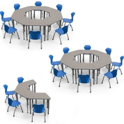 Marco Group Classroom Set- 20 Trapezoid Apex Desks & Apex Chairs^ Desk & Chair Packages|Classroom Desks & Chairs