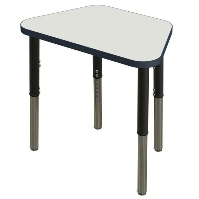 Tesco Classroom Set - 6 Trapezoid Synergy Dry Erase Synergy Student Desks and Stack Chairs^ Desk & Chair Packages|Classroom Desks & Chairs